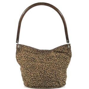 Bottega Veneta Cheetah Print Hobo Nylon Unstructured Shoulder Looping Bucket Bag